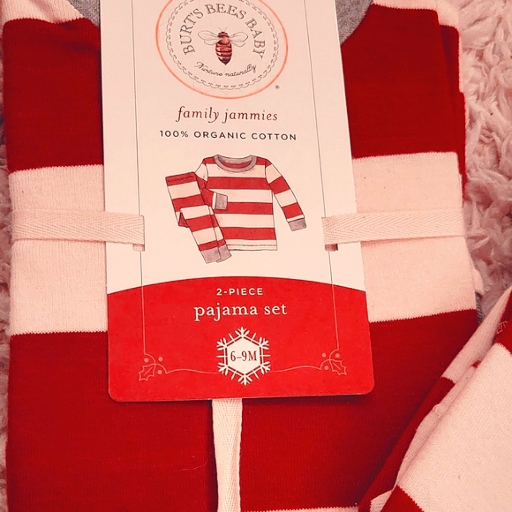 Burt's Bees Baby 2 piece striped pajama